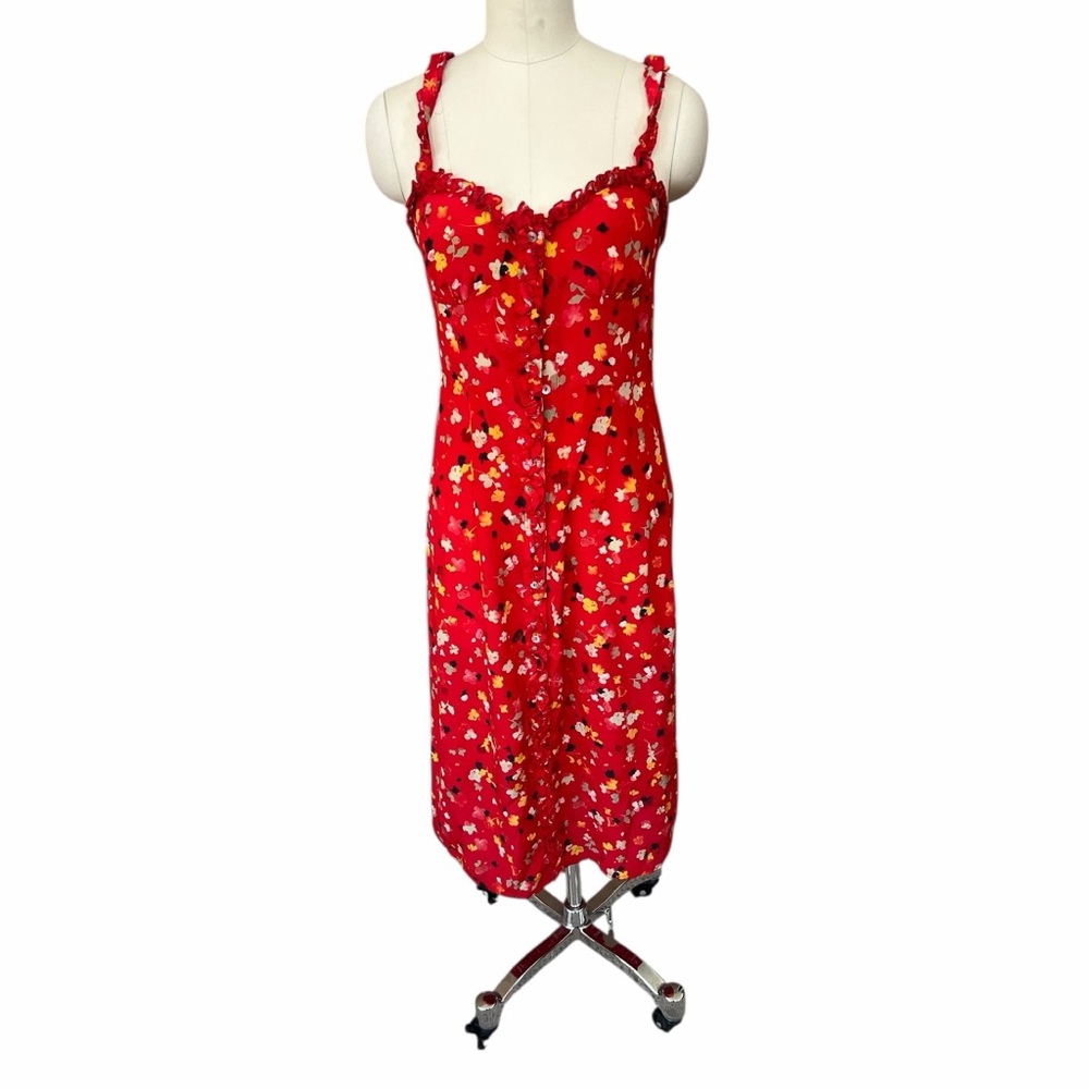 Realisation Par 'Juliet' Rouge Fleur silk floral midi dress, size small - Picture 4 of 9